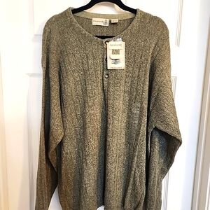 Fieldmaster Vintage Men's Sweater Sz 2XL Gray Hong Kong 100% cotton NWT